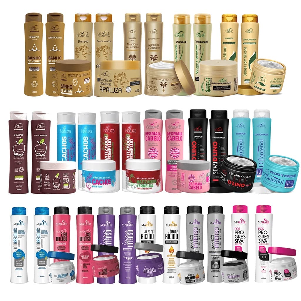 Kit capilar 30 produtos Belkit Natuza Fashion Mahair