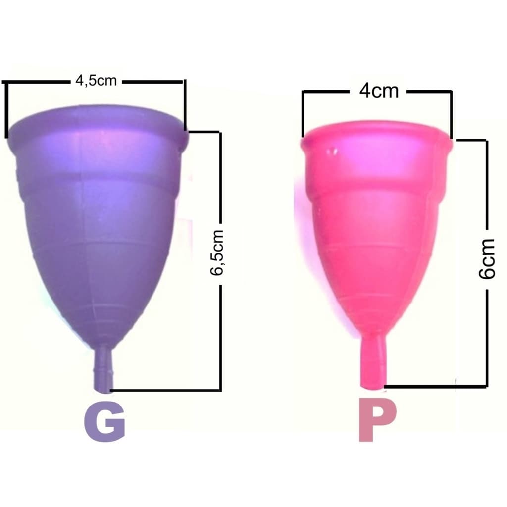 Kit Com 2 Coletor Menstrual Fluxo Normal medio e grande Copo Esterilizador Silicone Top