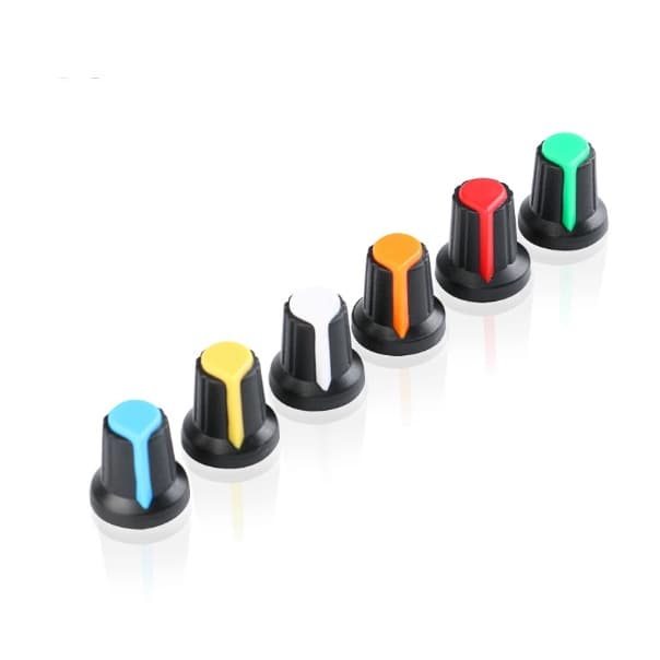 Knob Botao Plastico Ranhurado 6mm Coloridos