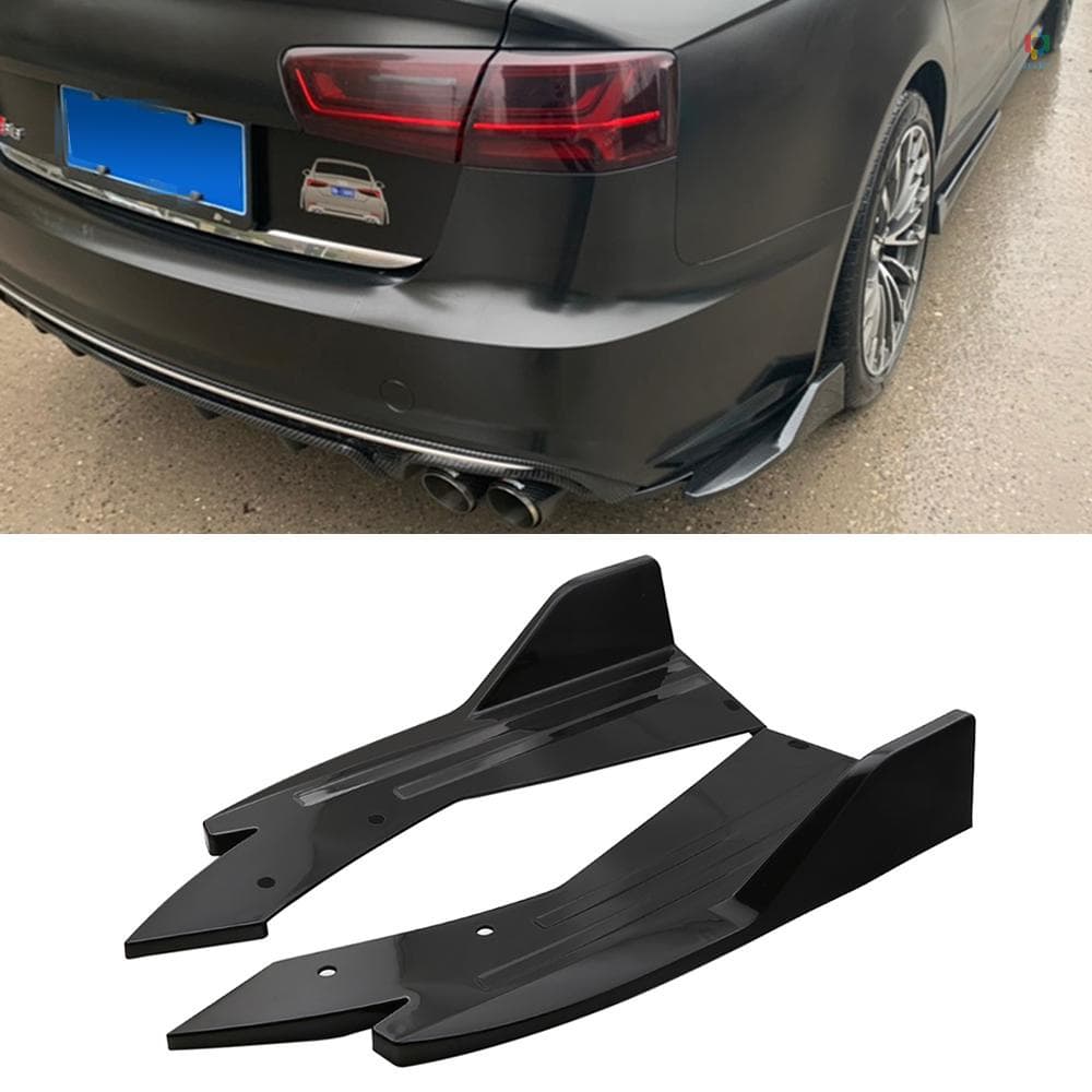 Pára-Choques Traseiro Divisor De Lábios Universal Side Fender Fins Protetor De Saia De Queixo Do Carro , Preto