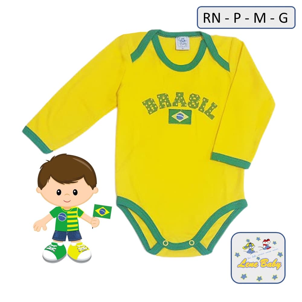 Body Manga Longa Tema Brasil LENE BABY