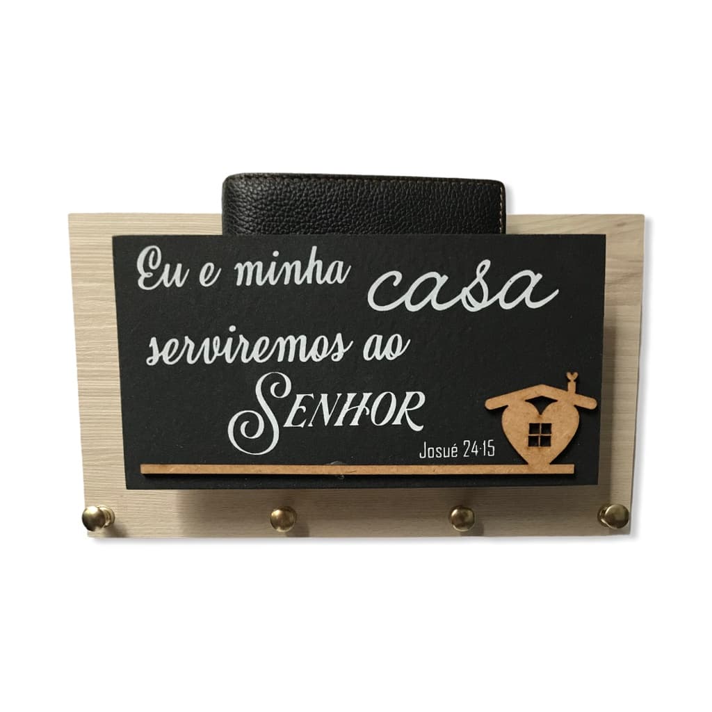 CDA Porta Chave Carta Carteira Mdf Salmo Casa Senhor Relevo Parede Sala Quarto Decoração Organizador