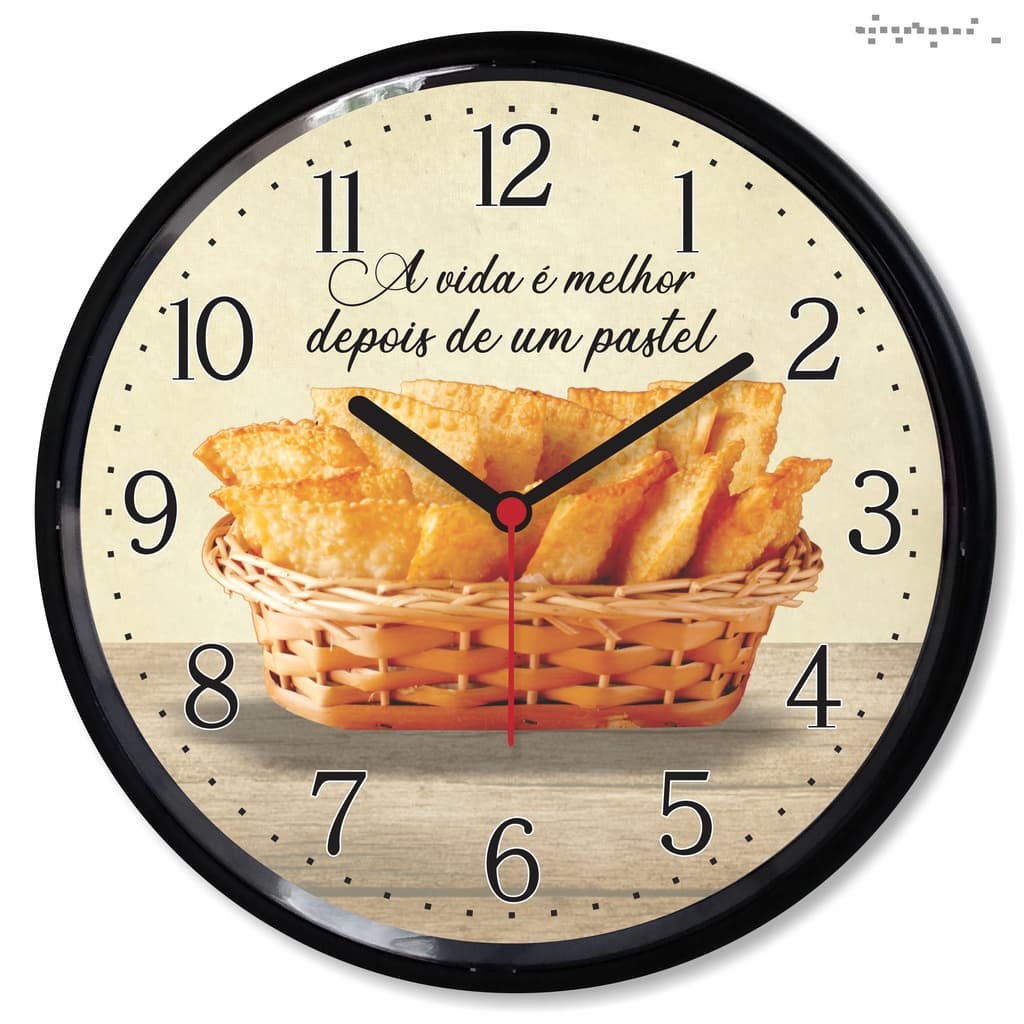 Relogio Parede Pastel Pastelaria Lanchonete Feira Decoracao Quiosque Food Truck Presente