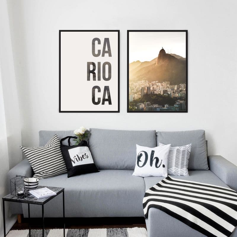 Composição Carioca Bondinho Rio De Janeiro Vista Moldura Caixa TokQuadros