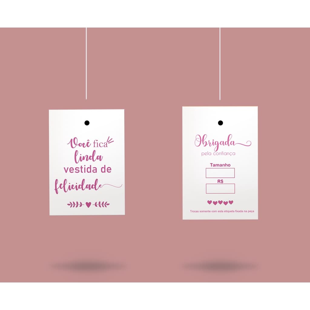 100 etiquetas de roupas  com frase + lacre