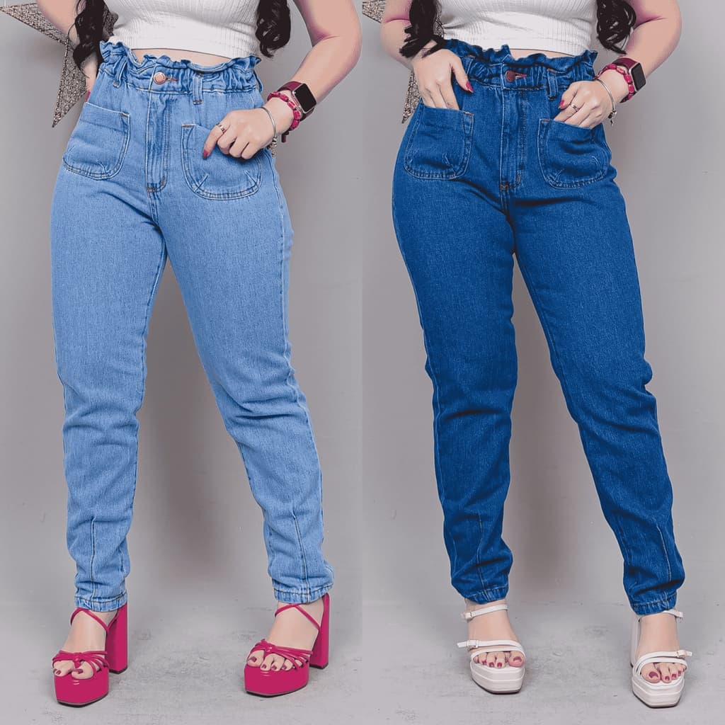 Calça Mom Jeans Moda Feminina Sem Lycra Cintura Alta