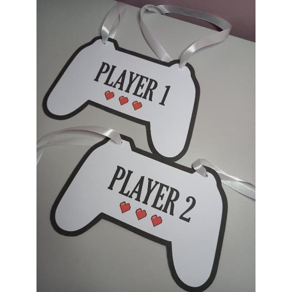 Par de placas casamento Player