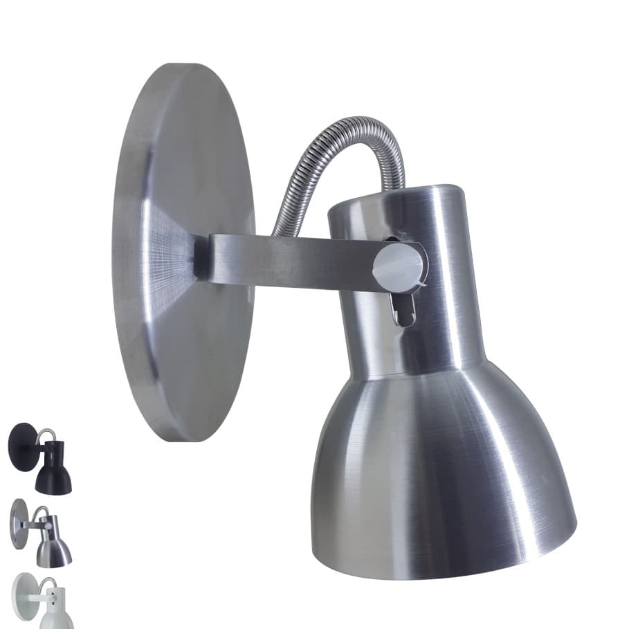 Arandela Luminaria Parede Casa Apartamento Escritorio Loja Aluminio Base LED E27 Direcionavel Bivolt