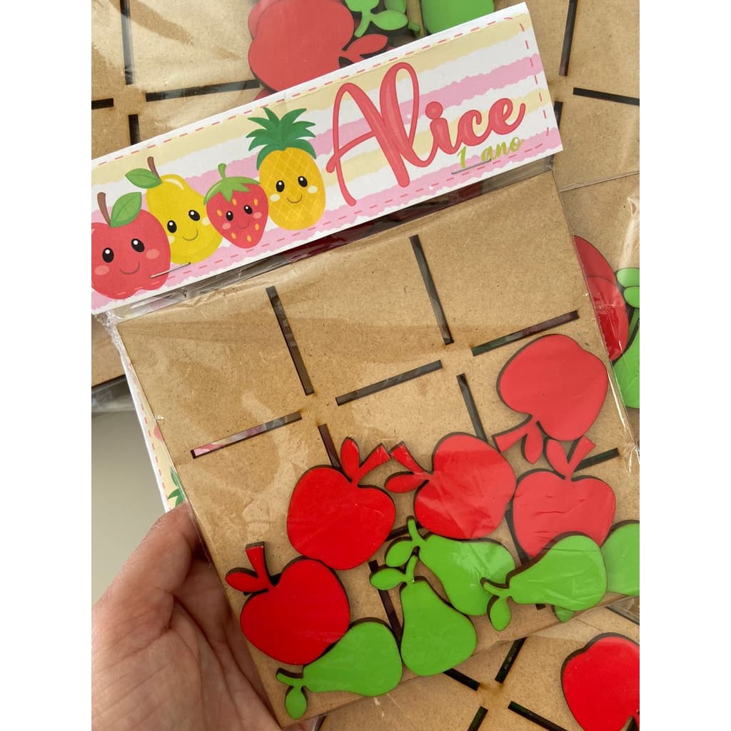 Kit 15/25/35 Jogo da Velha Personalizado com Sacolinha | Lembrancinha de Aniversário Criativa