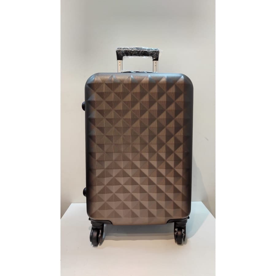Mala de Viagem Pequena Marrom, 10kg para bordo de avião, em fibra, de rodinhas. 55x19x34. REF: 620