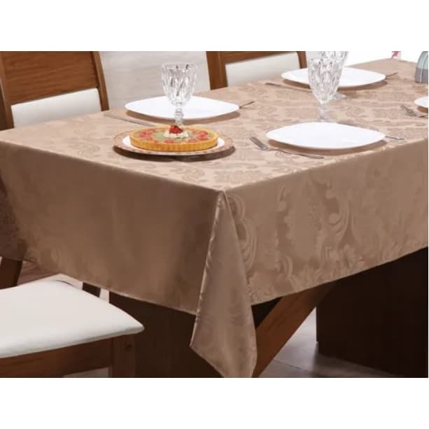 TOALHA DE MESA JACQUARD 4 CADEIRAS QUADRADA 1,40 X 1,40