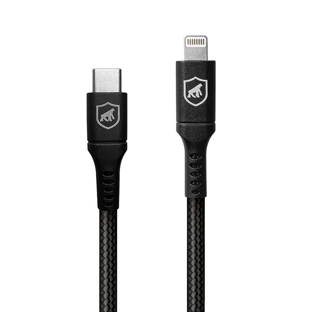 Gshield Cabo Survivor Lightning para USB-C 1,5M Carregamento Rápido 64,5W 3A Compatível com iPhone e iPad, Preto