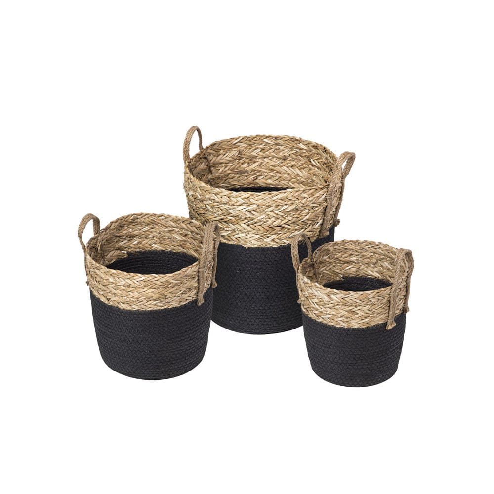 Kit 3 Cestos Patong em Fibra Natural