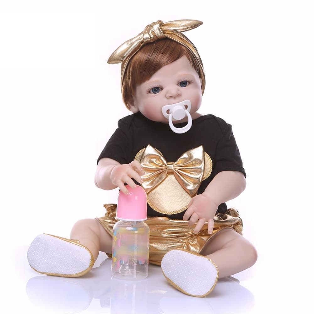 Bebe Reborn Menina 100% Silicone 55 Cm - Produto No Brasil drikakids