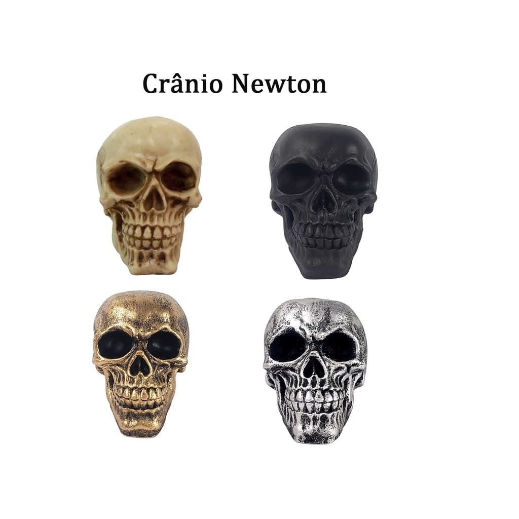 Crânio Caveira Humana Estatueta Resina Decorativa Enfeite Halloween Tema Terror