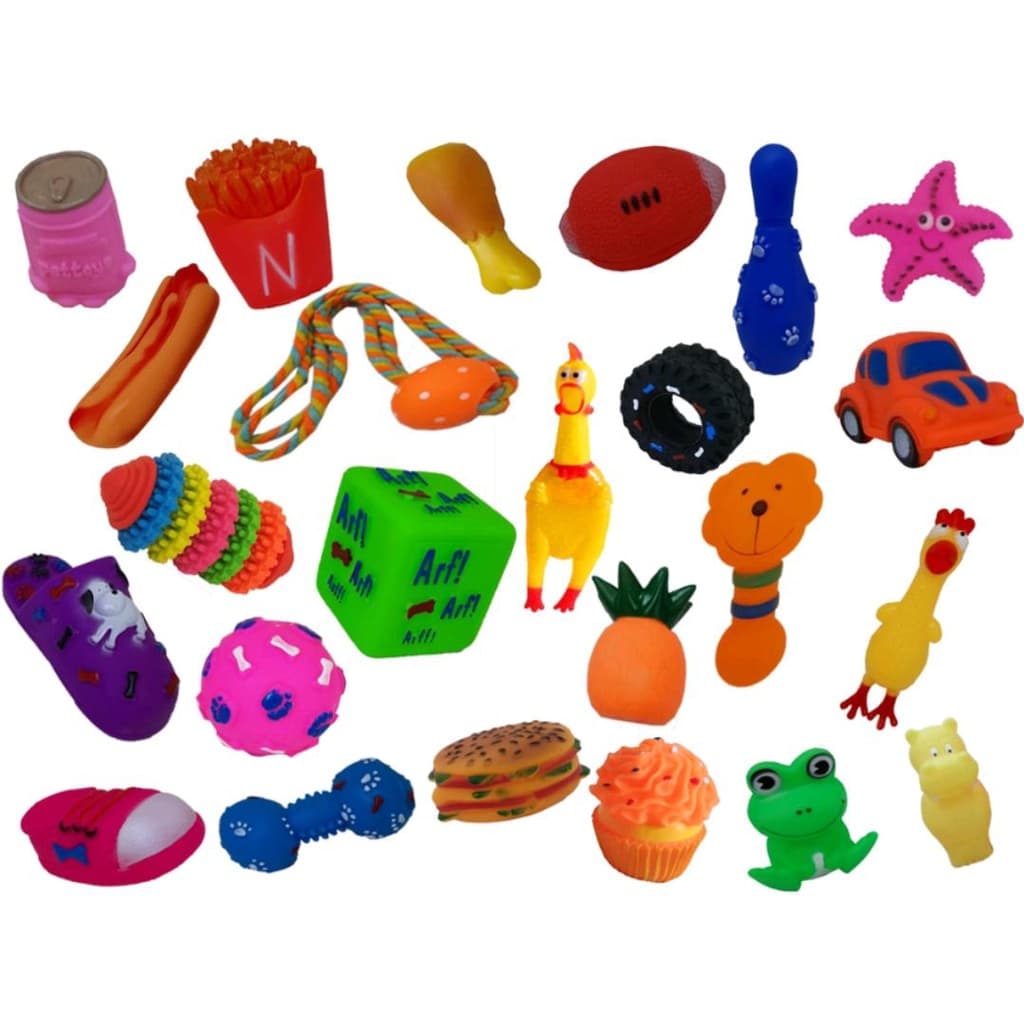 Kit 5 Brinquedos Mordedor de Borracha  p/ Cães Cachorro -  Preço de Atacado