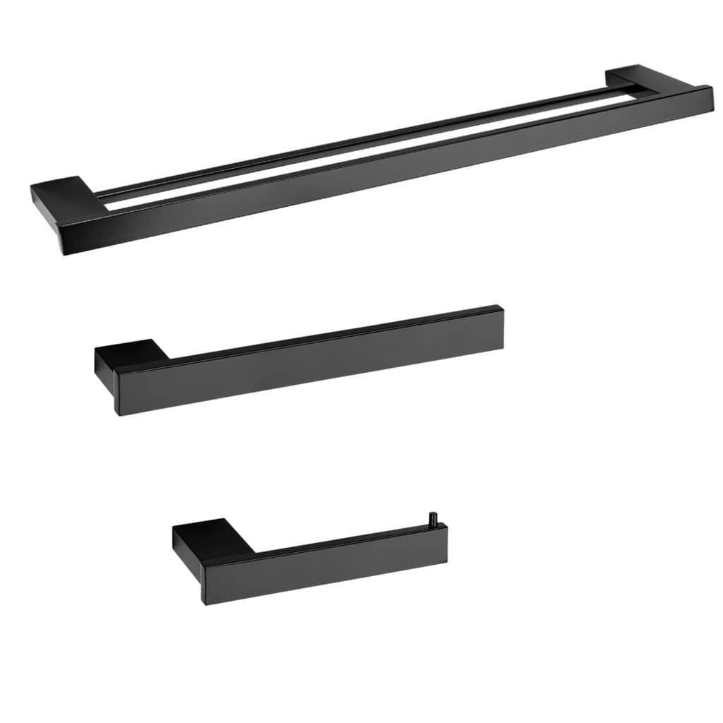 KIT ACESSÓRIO BANHEIRO BLACK AVOXX - 3 PEÇAS SEM CABIDE GANCHO