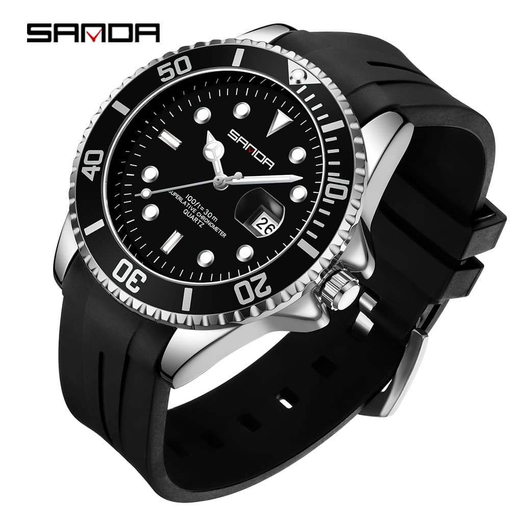 SANDA Top Marca De Luxo Relógio Casual Masculino À Prova D'água Mãos Luminosas Calendário Completo Homens Quartz Relógios De Negócios