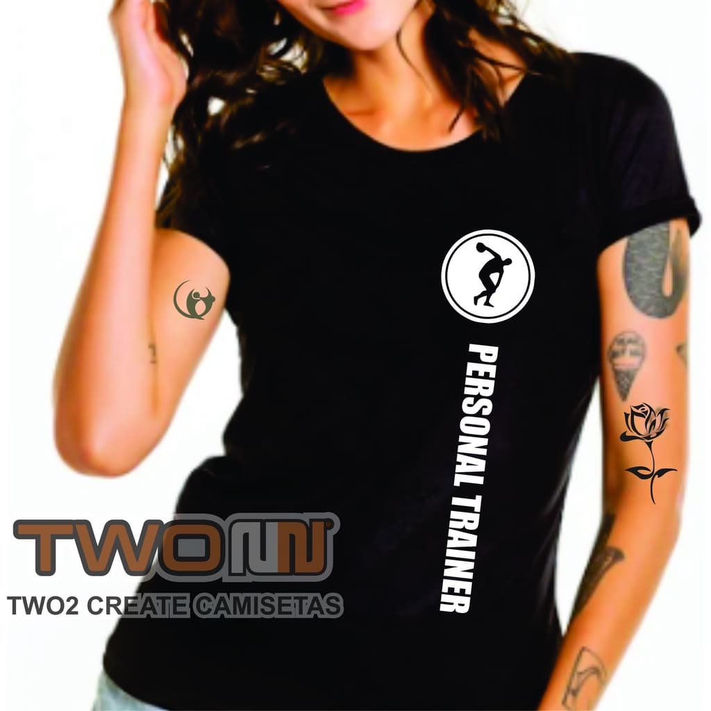 CAMISETA PERSONAL TRAINER BABY LOOK FEMININA ACADEMIA ALGODÃO P01