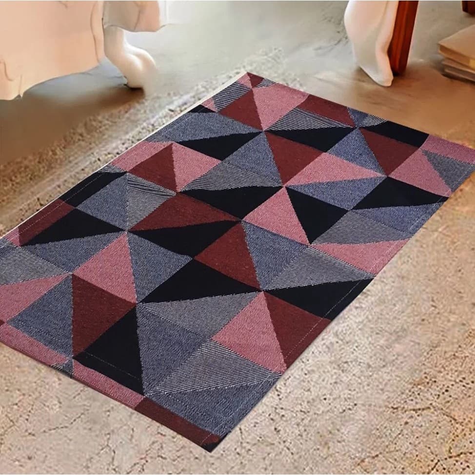Tapete de Porta em Jacquard Estampado Geométrico (0.65 x 0.45)