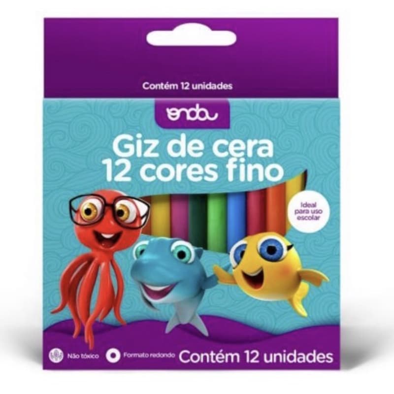 Giz de Cera Fino - 12 cores