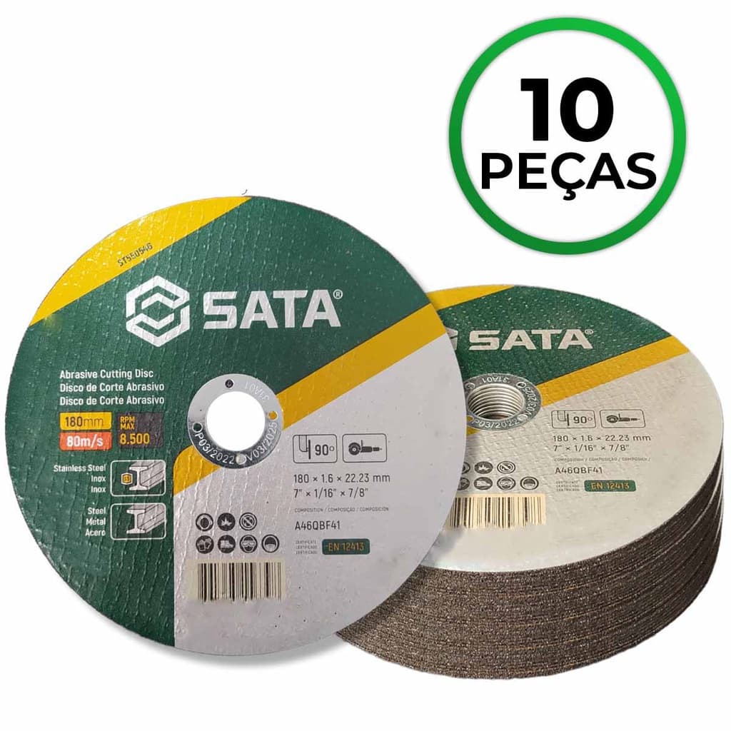 10 Un Disco Corte Inox Fino 7" polegadas Lixadeira  SATA