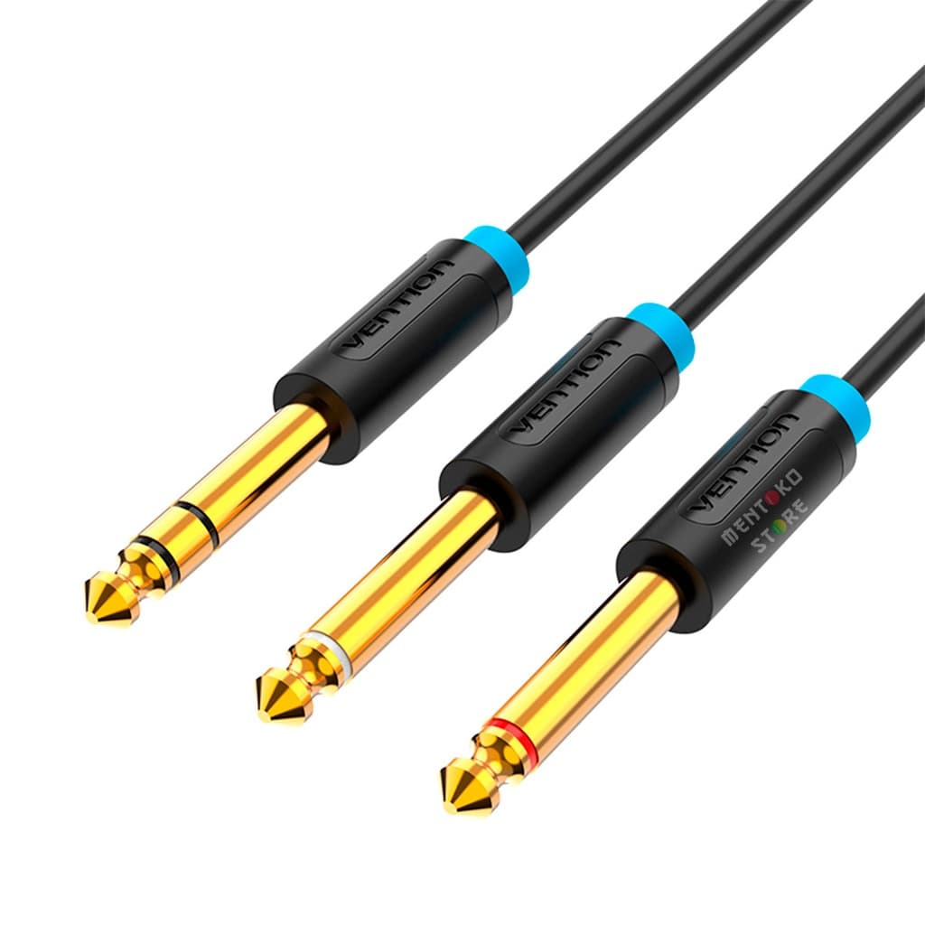 Cabo Audio Macho P10 Estereo Para 2 P10 Mono Dj 1m Vention