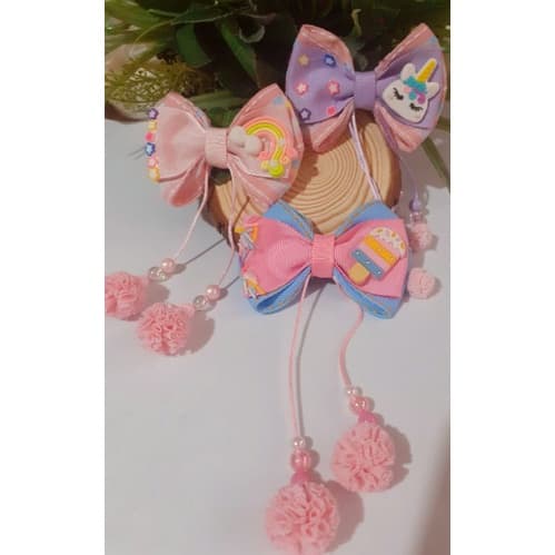 Laço de cabelo infantil/Laçinho unicórnio/Lacinho picolé granulado