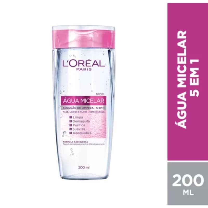 Água Micelar Loreal Paris Solução de Limpeza 5 em 1 200ml