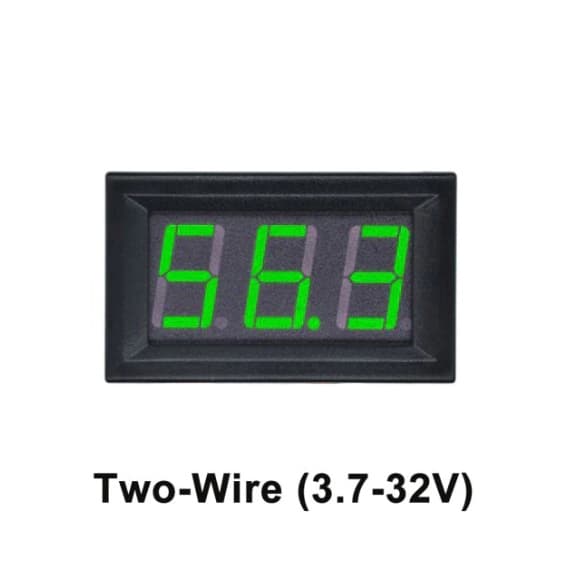 Voltimetro verde 2 Fios 0,36