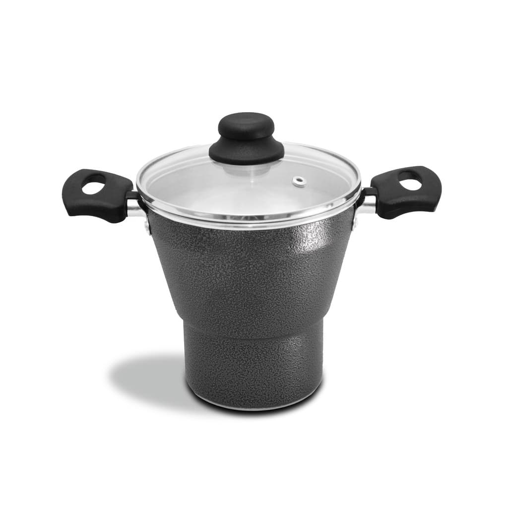 Cuscuzeiro alumínio Craqueado Tampa vidro n°18 - 3,5L