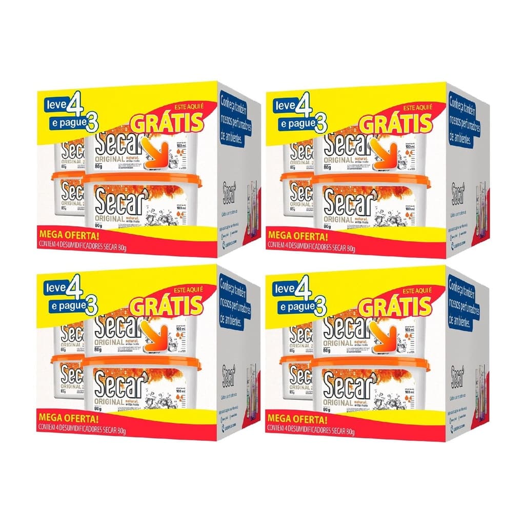 4 Kit anti mofo desumidificador Secar Leve4 Pague 3 Original