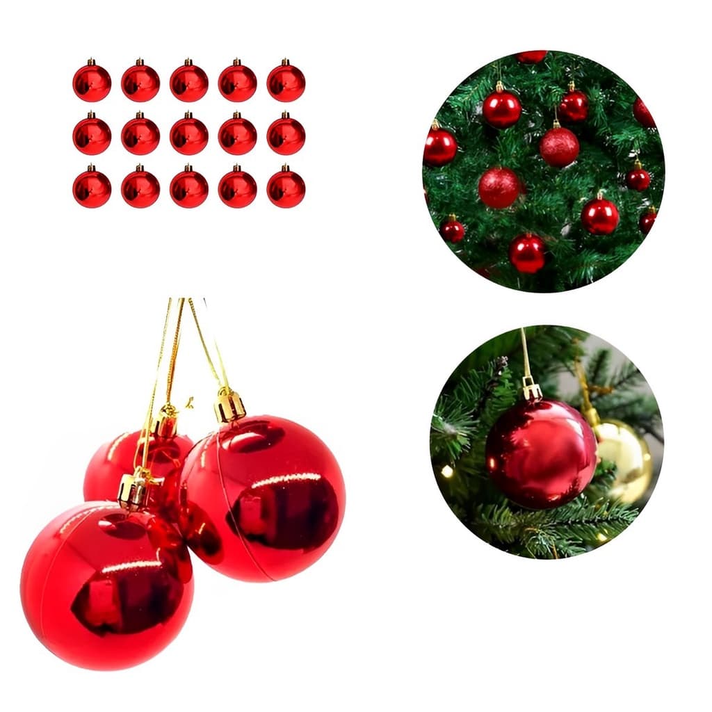 Bola de Natal 3cm Enfeite Para Árvore De Natal Decoração Natalina Bolinhas De Natal - 15 Unidades