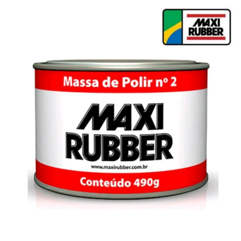 Massa de polir n 2 maxi rubber 490g para acabamentos automotivos cera