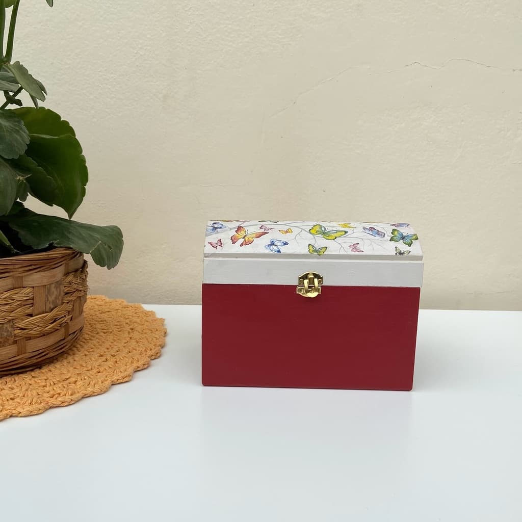Baú de mdf Decorativo -Porta Esmalte - Porta Maquiagem