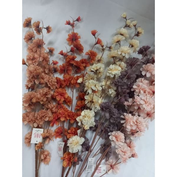 Galho Folhagem Cravo Flores Artificial Para Decoração, Festa e Casamento