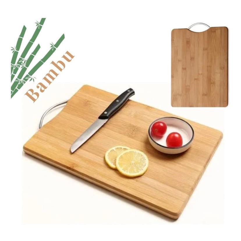 Tabua De Corte Carne Churrasco Legumes Em Bambu 34x24cm