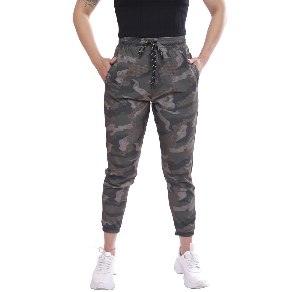 Calça Feminina Camuflada Jogger Treino Academia Casual Esportiva Tactel Treino 3 Bolsos