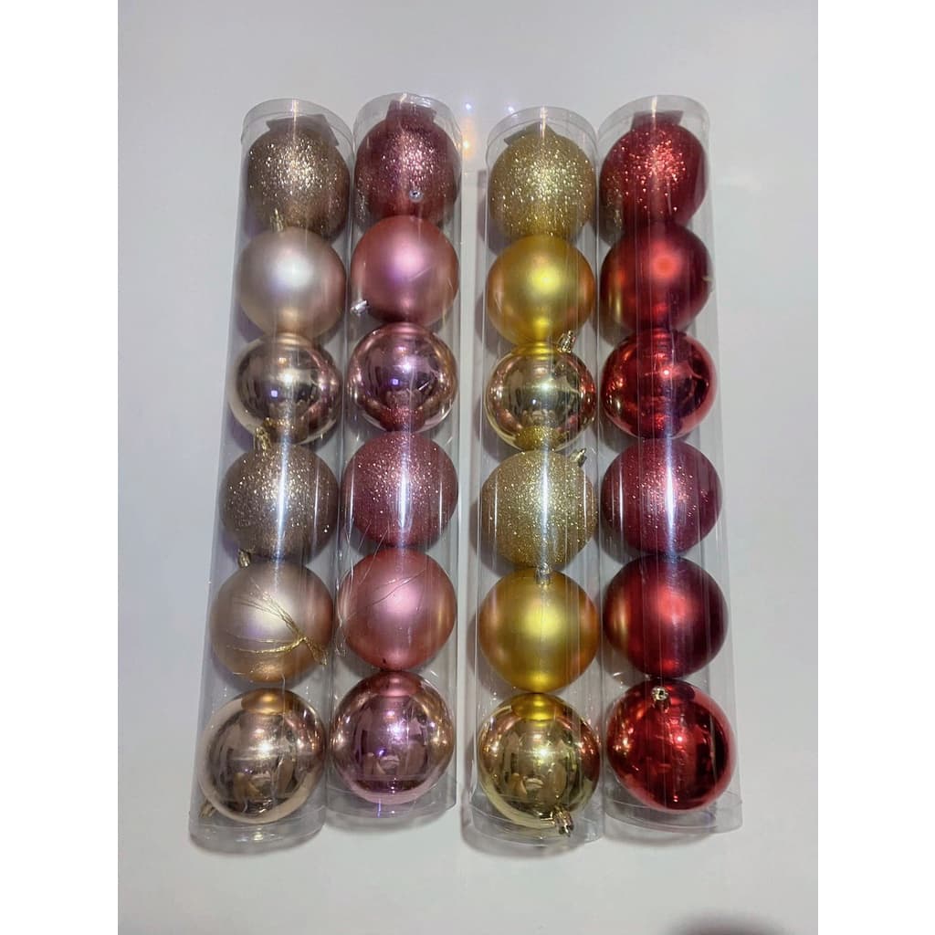 Bola mista de Natal fosca / lisa /  Glitter 8cm 6umi e 6cm 9 uni e 5cm 12 uni e 4cm 15uni  e 3cm 15uni