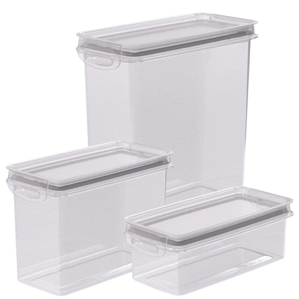 Kit pote hermético 1 x 875ml, 1 x 1,9L e 1 x 2,8L Trava Mais Plasutil