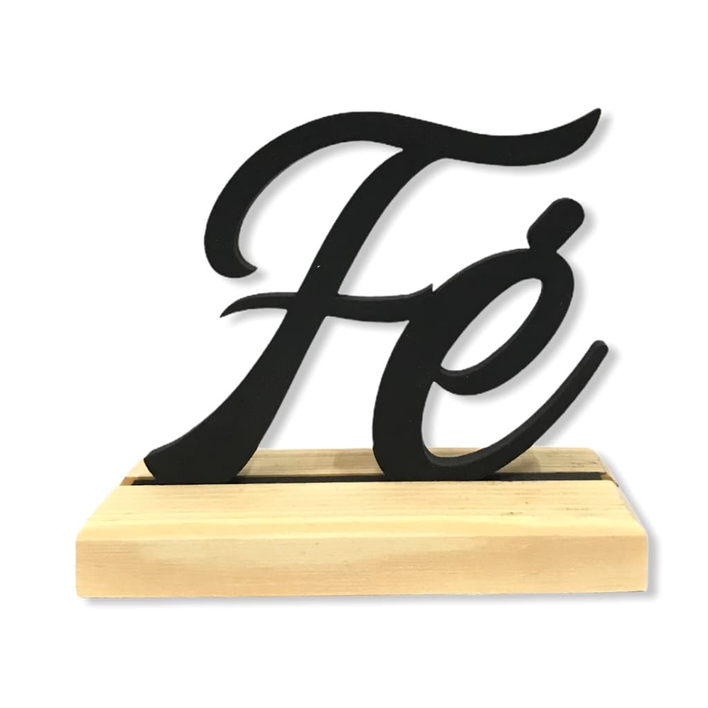 CDA Enfeite Decorativo Fé Mesa Placa Palavras Pedestal Mdf Frases Religião