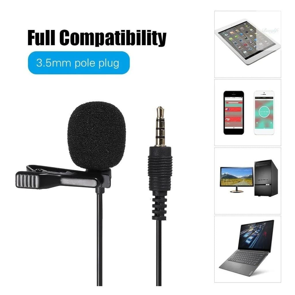 Mini Microfone De Lapela Profissional Computador Câmera Plug P2