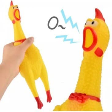 Galinha Pet Frango Borracha Mordedor Cachorro Pet Faz Barulho 16cm  Pet dog filhote