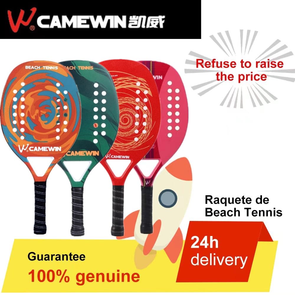 CAMEWIN original beach tennis raquete de carbono fibra de carbono EVA raquete profissional de beach tennis