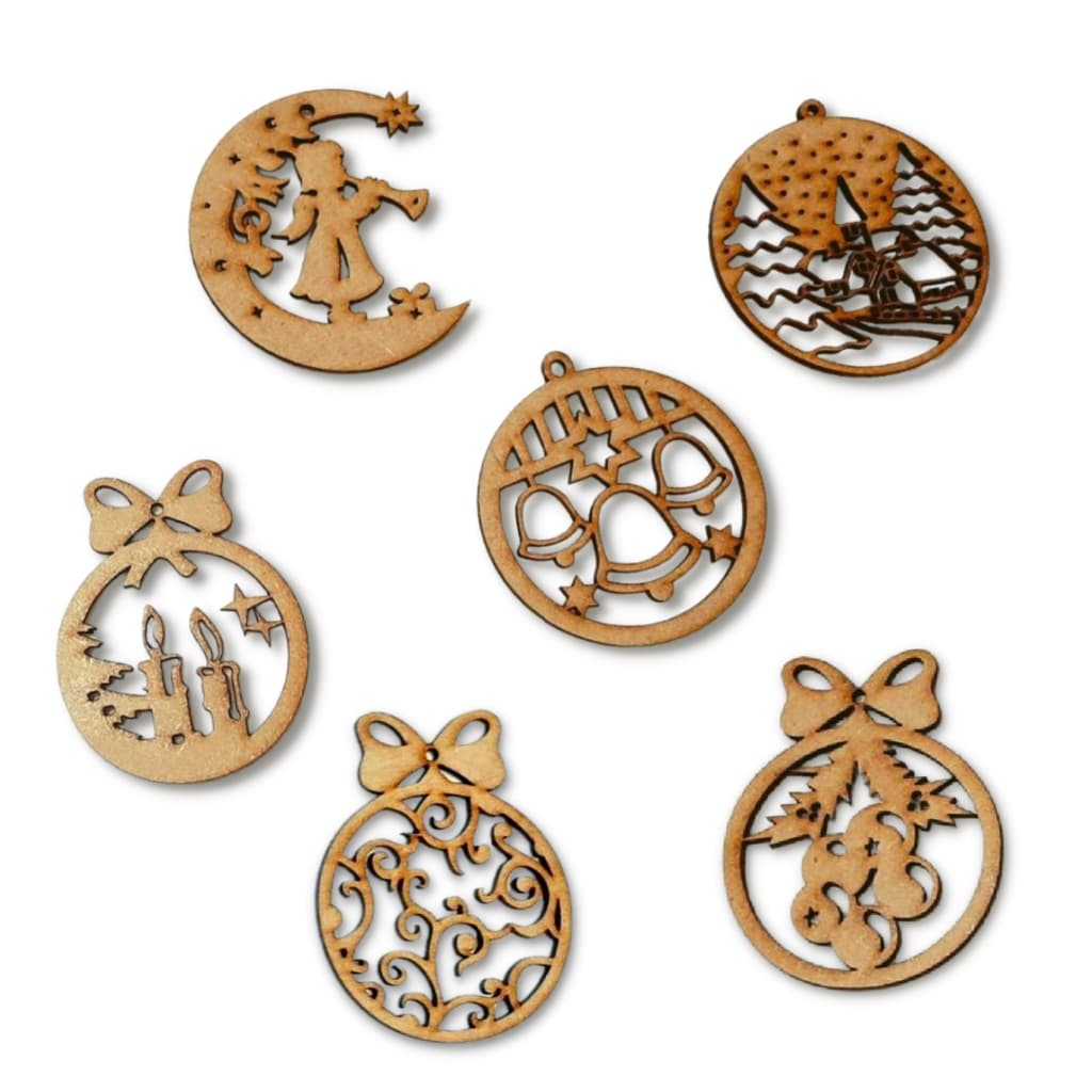 Kit 10 Bolas de Natal 7cm Circulo Mdf Personalizar Árvore de Natal Enfeite Árvore Natalina Guirlanda