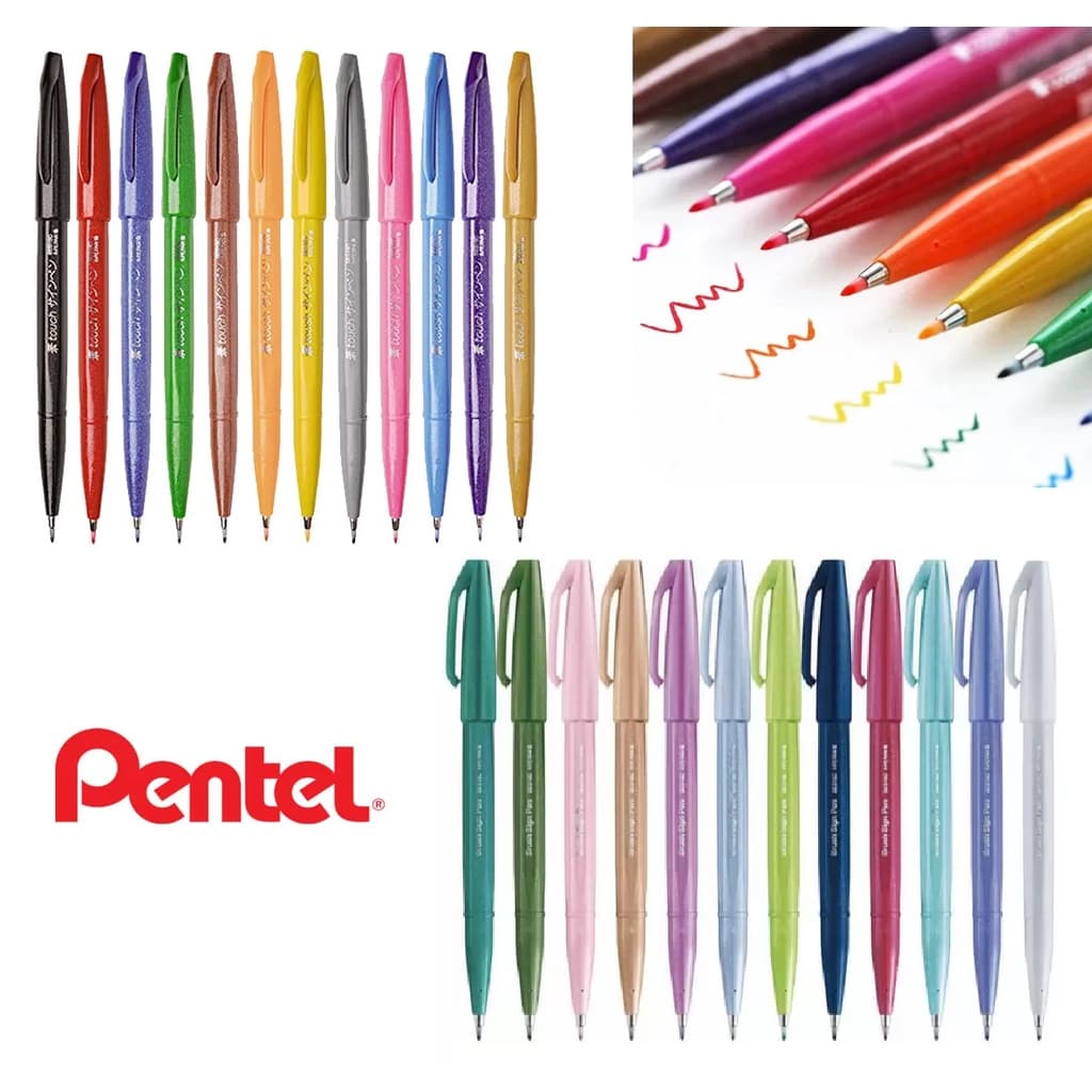 Caneta Pincel Brush Sign Pen Cor a Escolha Unidade Pentel