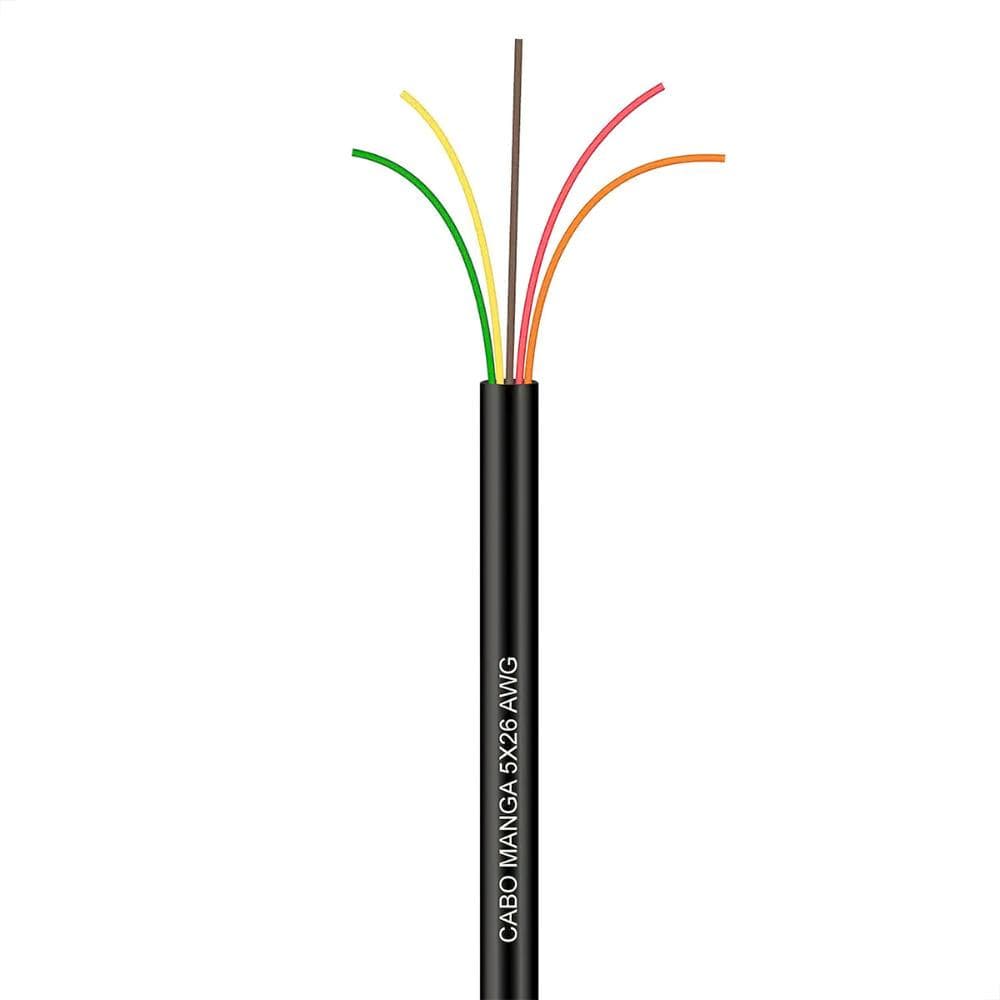 Cabo Manga 5x26 Awg - Sem Blindagem Preto - 5 Metros