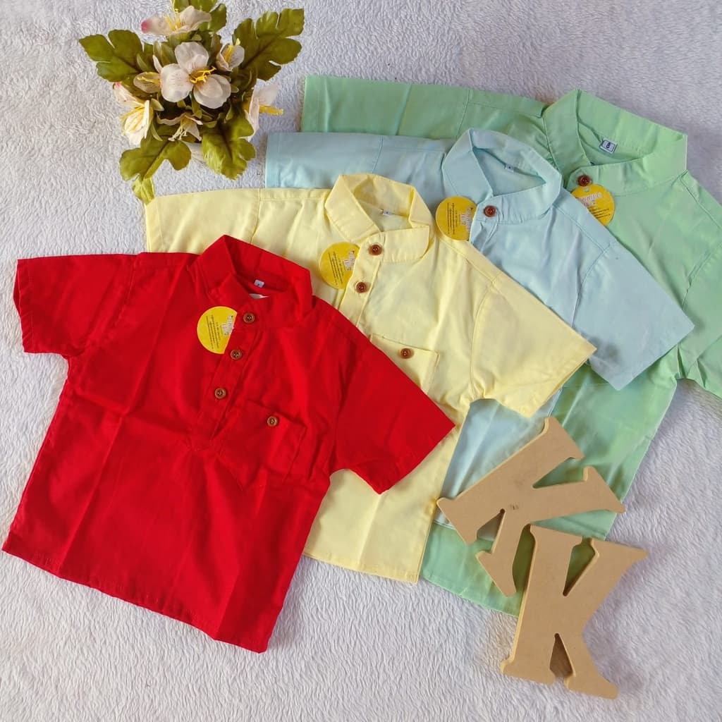 Camisa Social Masculina Infantil criança lisa gola padre.