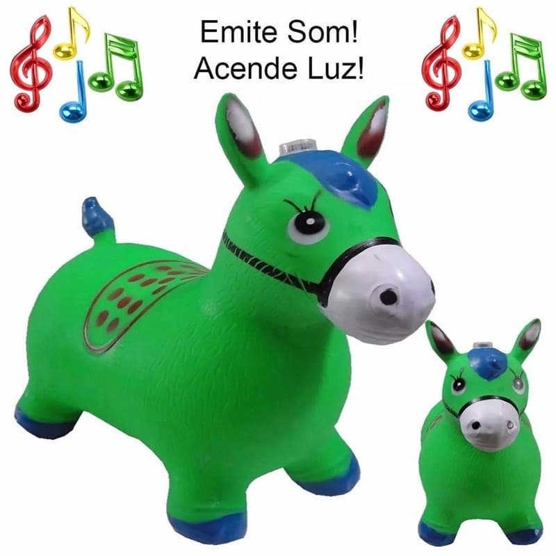 Cavalinho Upa Upa Pula Pula Inflável Musical Brinquedo Infantil