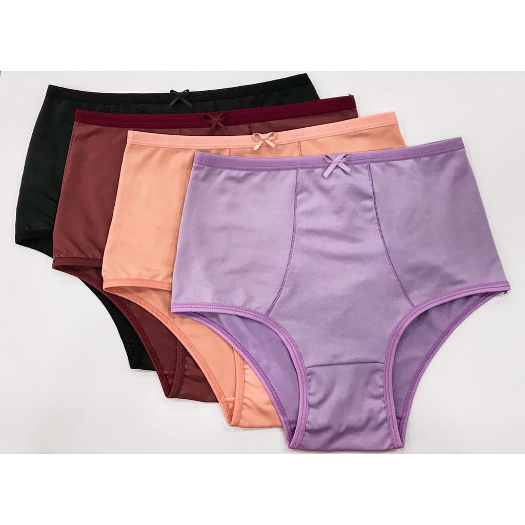 Kit 4 Calçolas Femininas Básicas em Microfibra Suave Conforto Extremo Calçola Senhora e Modelagem Segura Cintura Alta